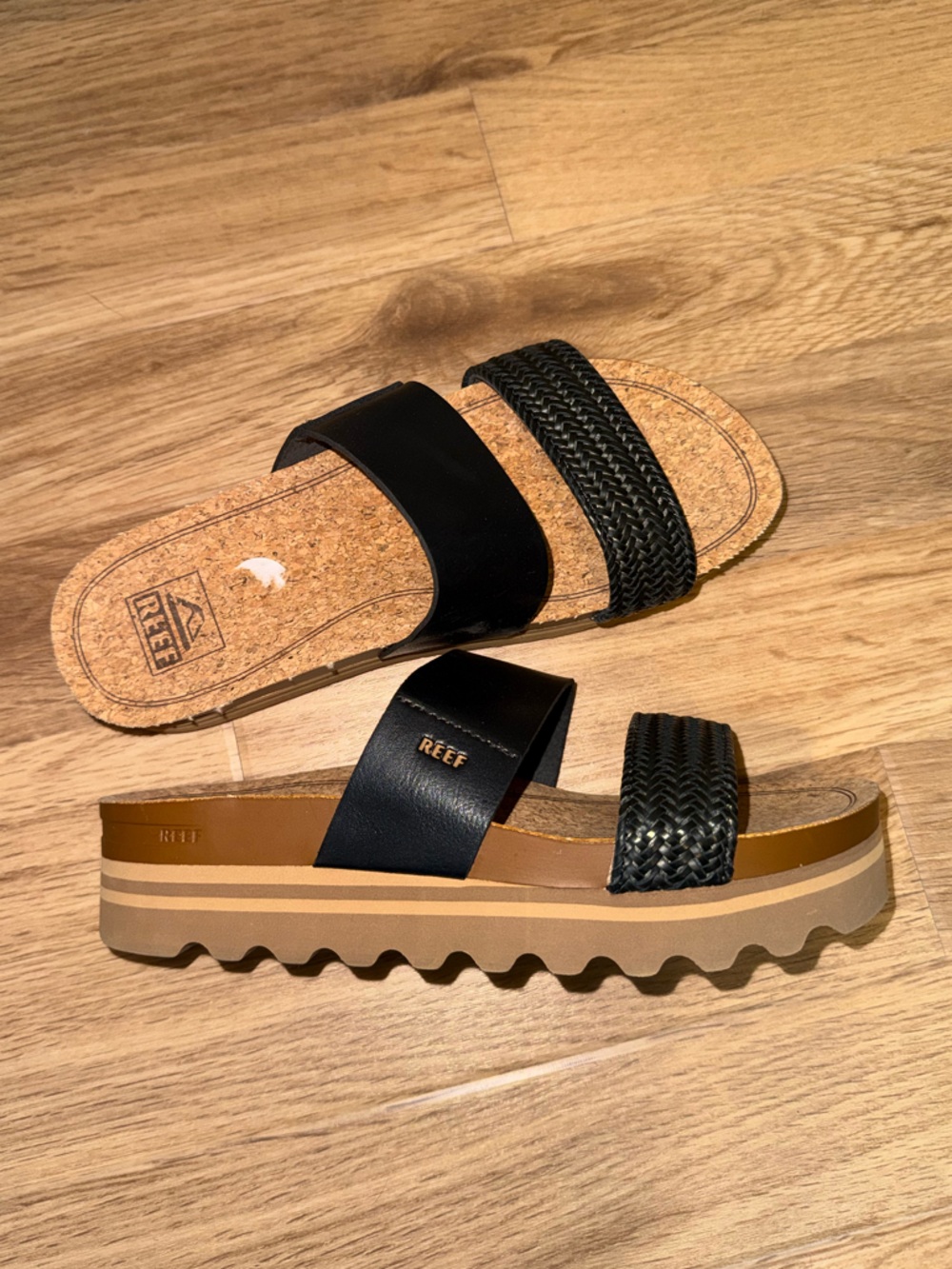 Reef Black Dual-Strap Slide Sandals - Picture 2 of 4